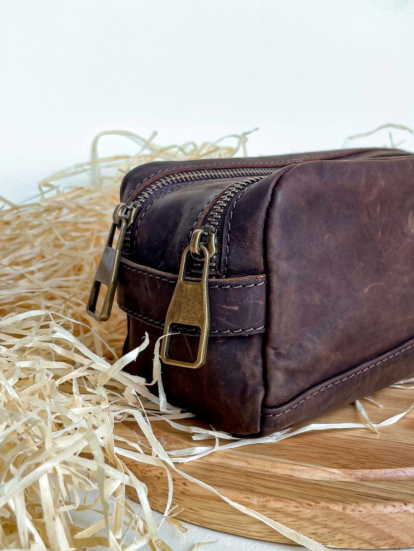 leather toiletry bag