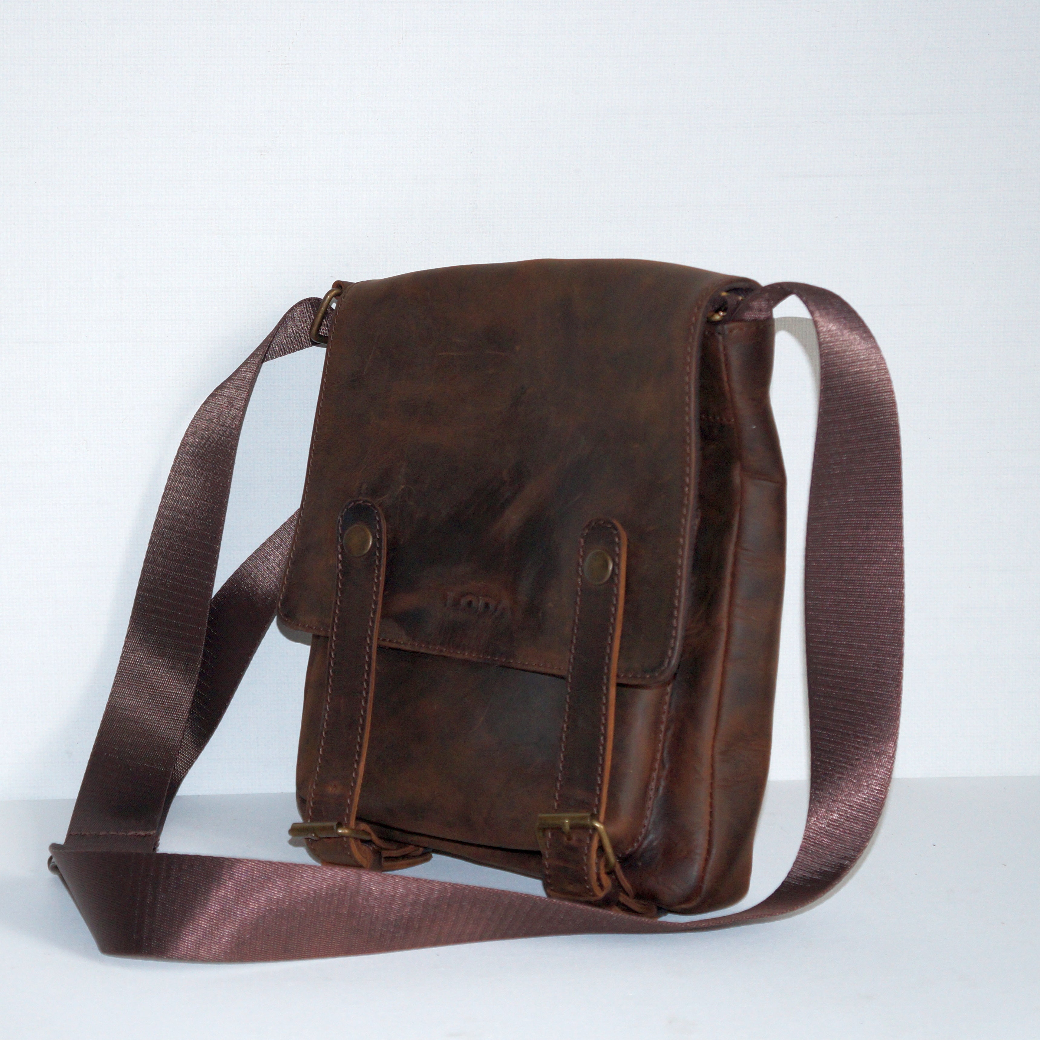 LODA Men's Leather Messenger Bag 8,4x10
